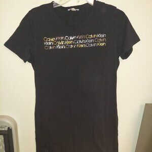 Calvin Klein Logo Short Sleeve Sleep Shirt Black Large